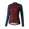 SHIMANO Maillot mujer KAEDE PRINTED LONG burdeos/azul marino