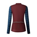 SHIMANO Maillot mujer KAEDE PRINTED LONG burdeos/azul marino