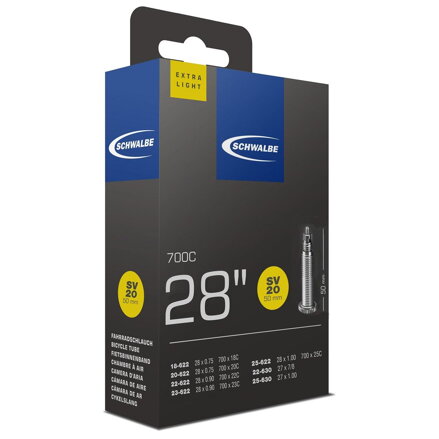 SCHWALBE Tubo SV20 700x18/25C FV 50mm (18/25-622) 65g exlight