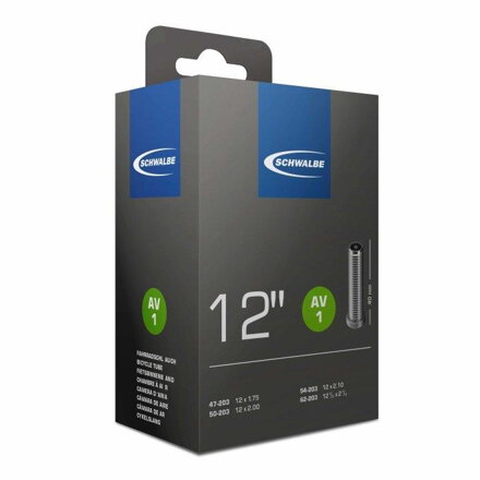 SCHWALBE Cámara de aire AV1 12x1.75/2.10 AV 40mm (47/62-203) 80g
