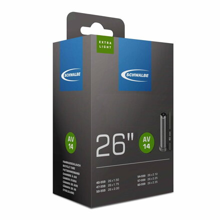 SCHWALBE Cámara de aire AV14 26x1,50/2,35 40mm (40/60-559) 130g extra ligera