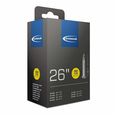SCHWALBE Cámara de aire SV13 26x1,50/2,50 60mm (40/62 559) 190g