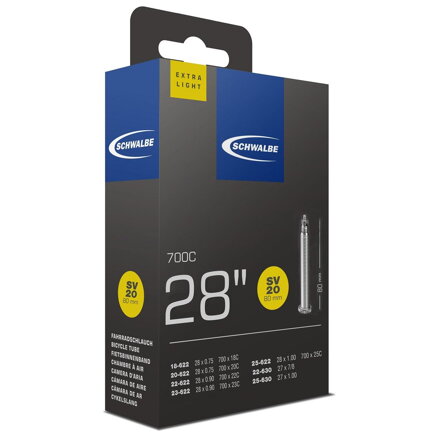 SCHWALBE Tubo SV20 700x18/28C FV 80mm (18/28-622) 65g Exlight