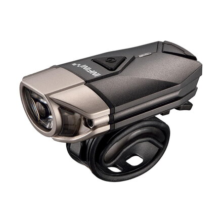 Luz delantera INFINI SUPER LAVA 4f negro/titanio USB + soporte para casco