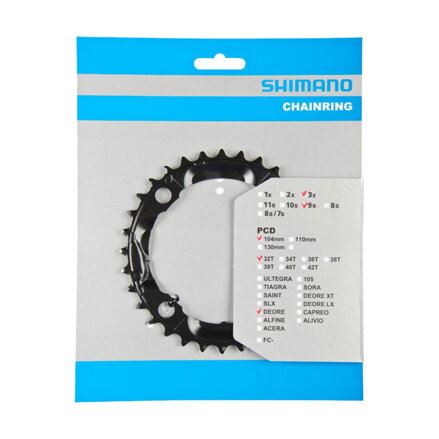 Caja de cambios SHIMANO 32z. FC-M590 Oro negro 104mm