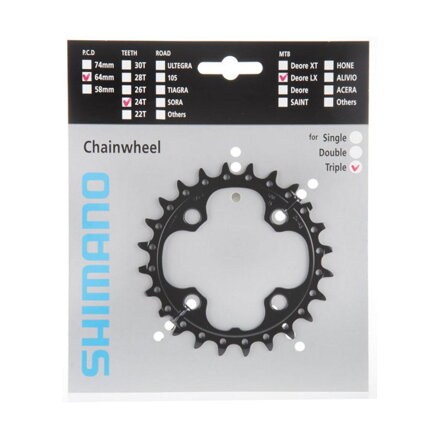 Caja de cambios SHIMANO 24z. FC-M660 SLX 10 uds. negro 64mm