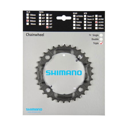 Caja de cambios SHIMANO 32z. FC-M430 Alivio 9-k. negro 104mm