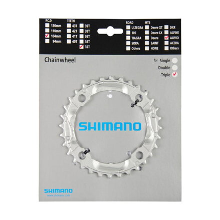 Caja de cambios SHIMANO 32z. FC-M430 Alivio 9-k. plata. 104mm