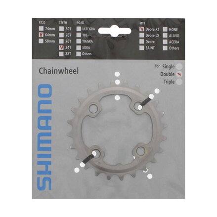 Caja de cambios SHIMANO 24z. FC-M785 XT plateado. 64mm