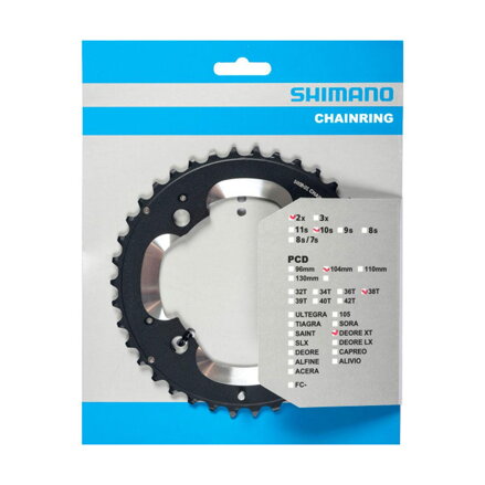 Engranaje SHIMANO 38z. FC-M785 XT 38/24z. negro 104mm