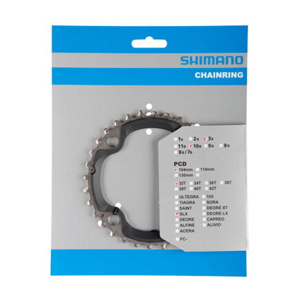 Caja de cambios SHIMANO 32z. FC-M670 SLX plateado. 104mm
