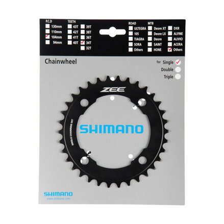 Caja de cambios SHIMANO 34z. FC-M640 ZEE negro 104mm