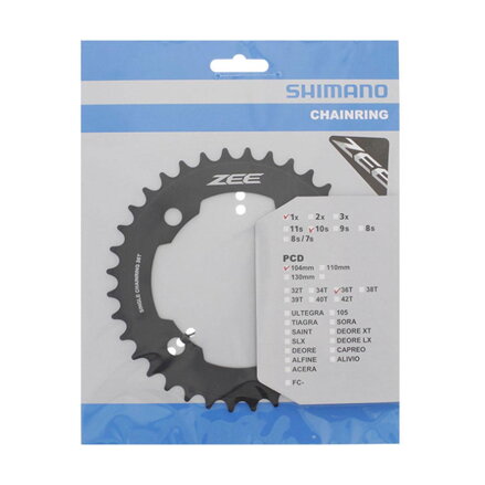 Caja de cambios SHIMANO 36z. FC-M640 ZEE negro 104mm