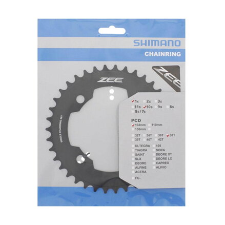 Caja de cambios SHIMANO 38z. FC-M640 ZEE negro 104mm