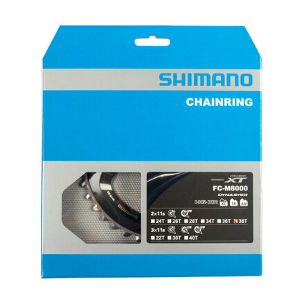 Caja de cambios SHIMANO 38z. FC-M8000 XT 38/28z. negro 96mm