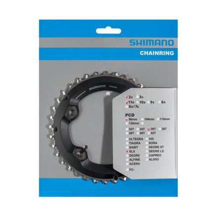 Engranaje SHIMANO 36z. FC-M7000 SLX 36/26z. negro 96mm