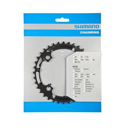 Cambio SHIMANO 36z.FC-M590 Deore negro 104mm