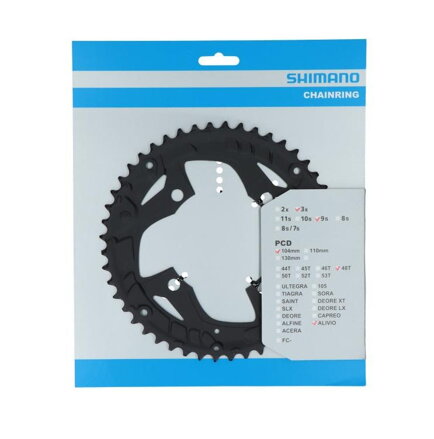 Engranaje SHIMANO 48z. FC-T4010 Alivio 9 piezas. negro 104mm