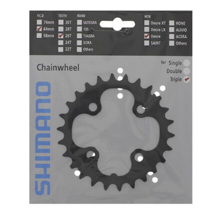 Caja de cambios SHIMANO 26z. FC-M590/M4060 9 piezas. 64mm