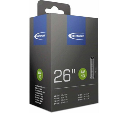 SCHWALBE Cámara de aire AV13 26x1,50/2,50 40mm (40/62 559) 190g cámara de aire