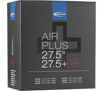 SCHWALBE Tubo AIR PLUS SV21+AP 27.5x2.10/3.00 FV (54/70-584) 40mm 400g