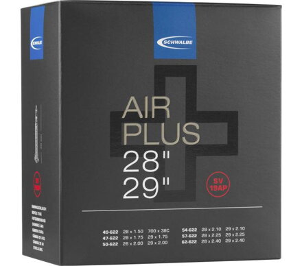 SCHWALBE Cámara de aire AIR PLUS SV19AP29x1.75/2.40 FV (40/62-622) 40mm 320g