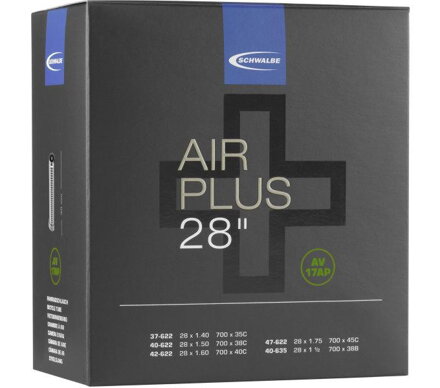 SCHWALBE Cámara de aire AIR PLUS AV17AP 700x37/45C AV(37/47-622/635) 40mm 270g