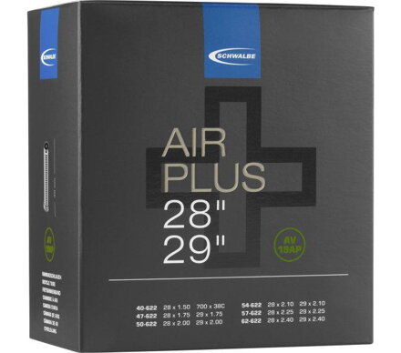 SCHWALBE Cámara de aire AIR PLUS AV19 AP 29x1.75/2.40 AV(40/62-622) 40mm 320g