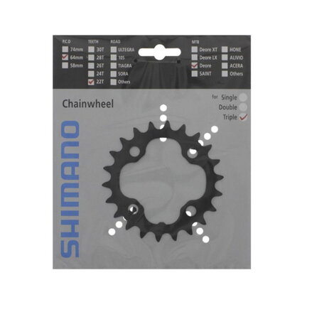Caja de cambios SHIMANO 22z. FC-M590 Oro negro 104mm