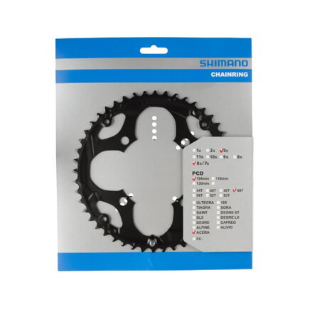 Palanca de cambio SHIMANO 48z.FC-M361 negro 104mm