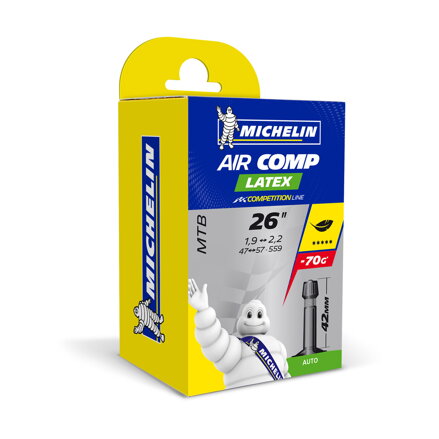 MICHELIN Duša C4 26x1.75/2.25 (47/57-559) AV 40mm 132g Látex