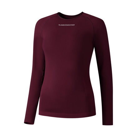 SHIMANO Camiseta mujer VERTEX LONG BASE LAYER burdeos
