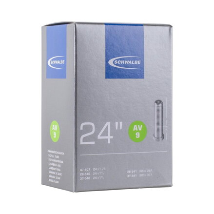 SCHWALBE Cámara de aire AV9 24x1 1/8/1.75 40mm (28/47-507/541) 130g