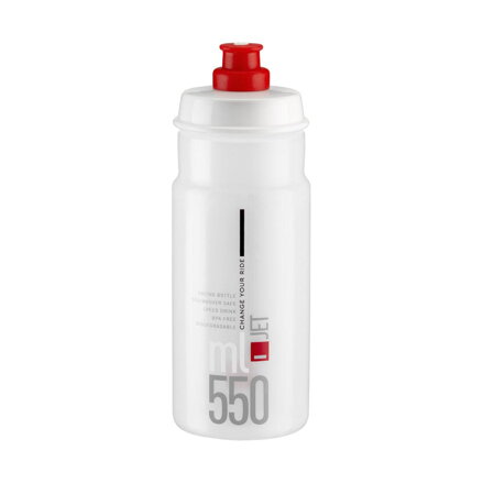 Botella ELITE JET 550 logo rojo transparente
