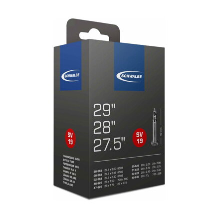 SCHWALBE Cámara de aire SV19 27.5x2.00/2.35 29x1.75/2.40 FV 40mm (40/62-584/635) 220g
