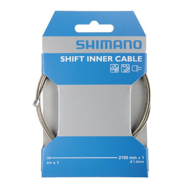 SHIMANO Cable de cambio 1.2x2100mm acero inoxidable + tapa final SHIMANO Cable de cambio 1.2x2100mm acero inoxidable + tapa final