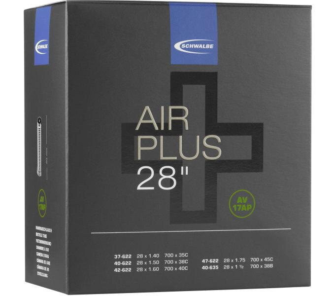 SCHWALBE Cámara de aire AIR PLUS AV17AP 700x37/45C AV(37/47-622/635) 40mm 270g SCHWALBE Cámara de aire AIR PLUS AV17AP 700x37/45C AV(37/47-622/635) 40mm 270g