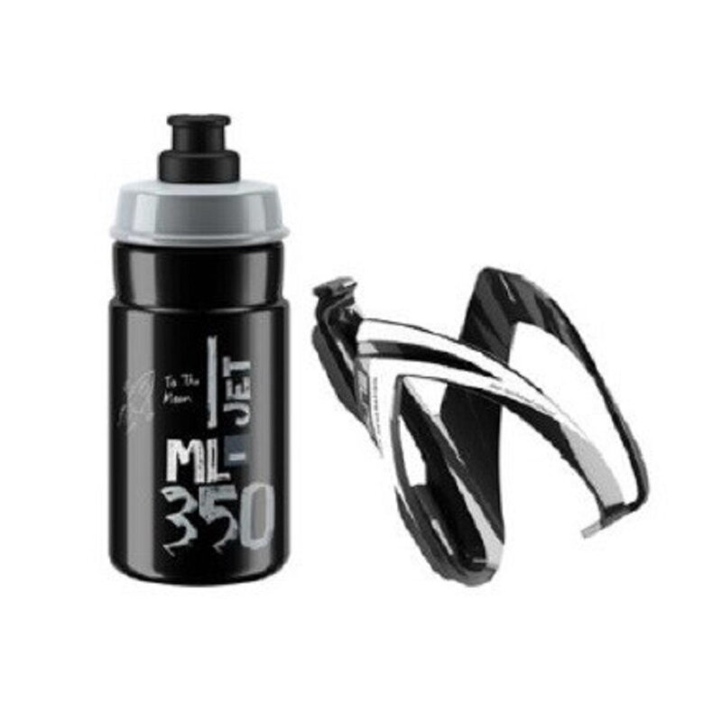 ELITE Juego de biberones con cesta CEO logotipo gris-negro, 350 ml ELITE Juego de biberones con cesta CEO logotipo gris-negro, 350 ml