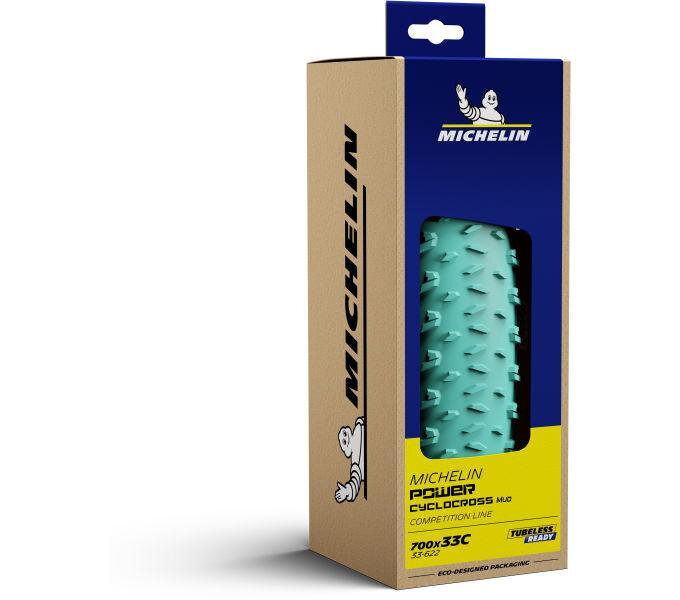 Neumático MICHELIN POWER Ciclocross MUD 700x33C (33-622) 390g 3x120TPI TLR negro/verde Neumático MICHELIN POWER Ciclocross MUD 700x33C (33-622) 390g 3x120TPI TLR negro/verde
