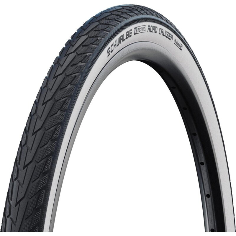 SCHWALBE Neumático ROAD CRUISER (37-622) 28x1.40 700x35C Active 50EPI K-Guard 625g Blanco lateral Verde SCHWALBE Neumático ROAD CRUISER (37-622) 28x1.40 700x35C Active 50EPI K-Guard 625g Blanco lateral Verde