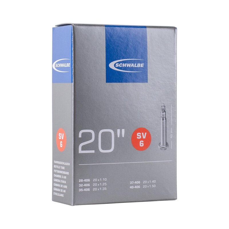 SCHWALBE Cámara de aire SV6 20x1.1/1.50 FV 40mm (28/40-406) 95g