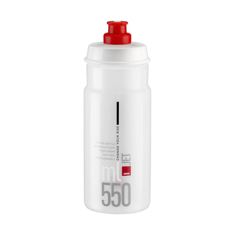 Botella ELITE JET 550 logo rojo transparente