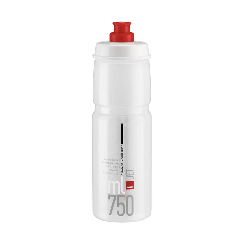 Botella ELITE JET 750 logo rojo transparente