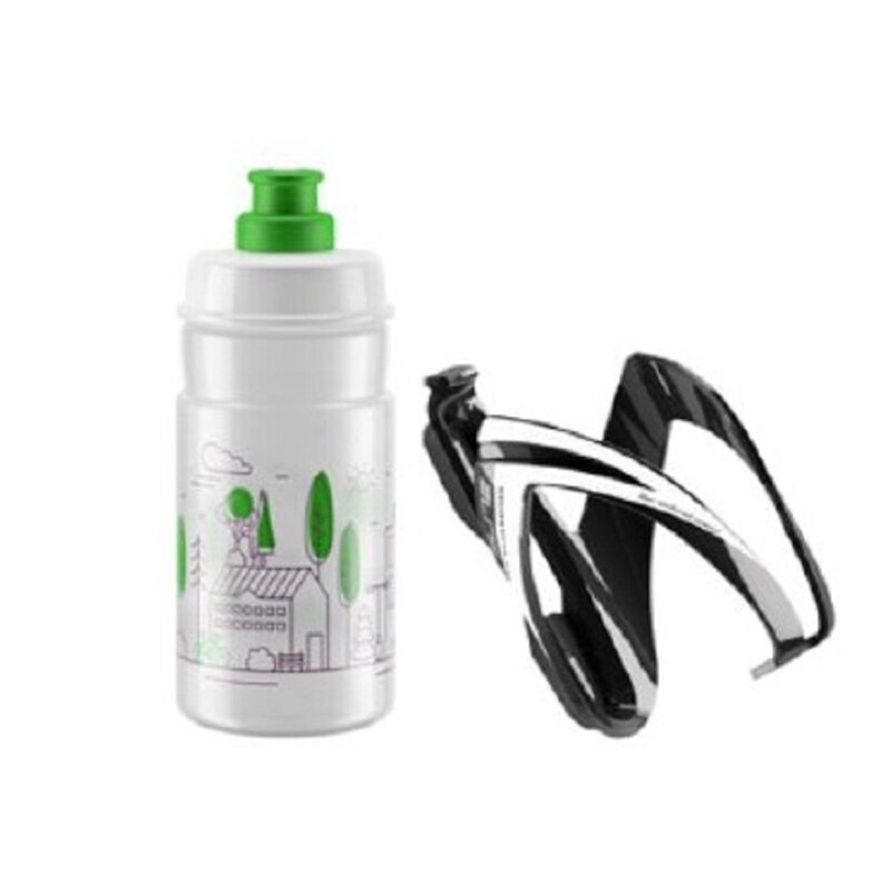 ELITE Juego de botella con cesta CEO logo verde, 350 ml