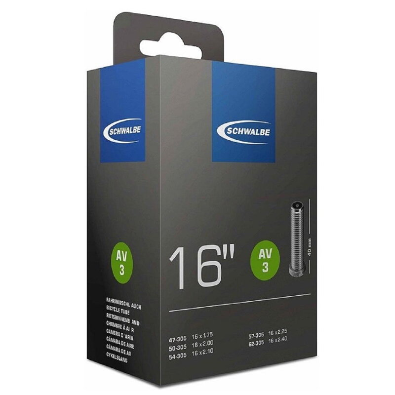 SCHWALBE Cámara de aire AV3 16x1.75/2.10 AV 40mm (47/62-305) 115g