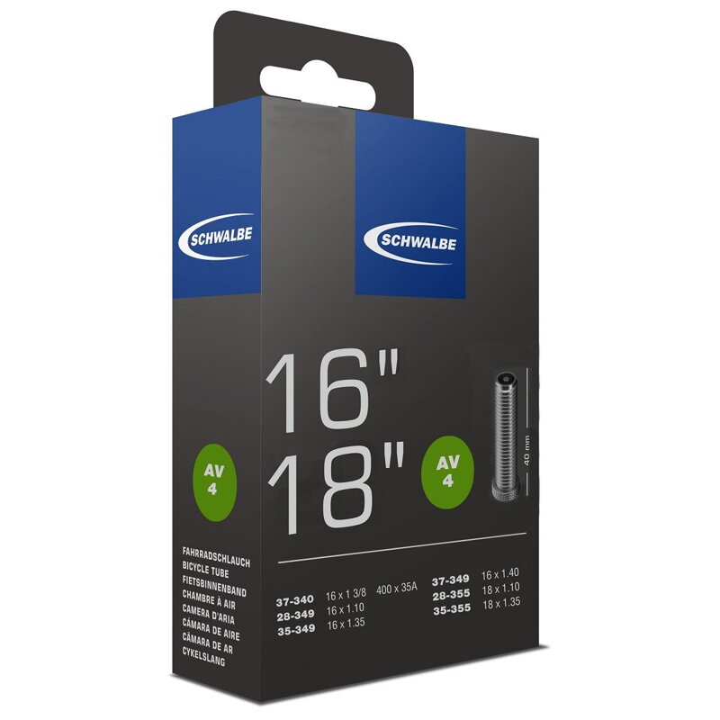 SCHWALBE Cámara de aire AV4 16x1 3/8-18x1.35 AV 40mm (27/38-355) 85g