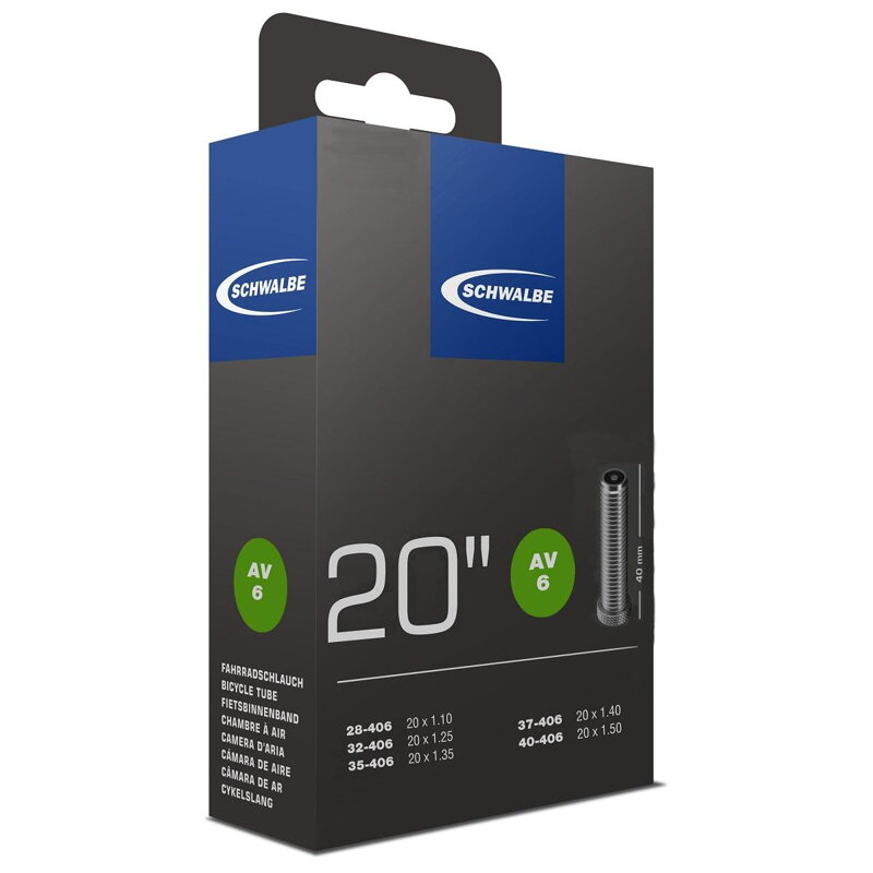 SCHWALBE Cámara de aire AV6 20x1.1/1.50 AV 40mm (28/40-406) 95g
