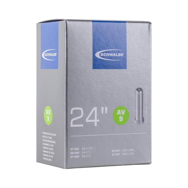 SCHWALBE Cámara de aire AV9 24x1 1/8/1.75 40mm (28/47-507/541) 130g