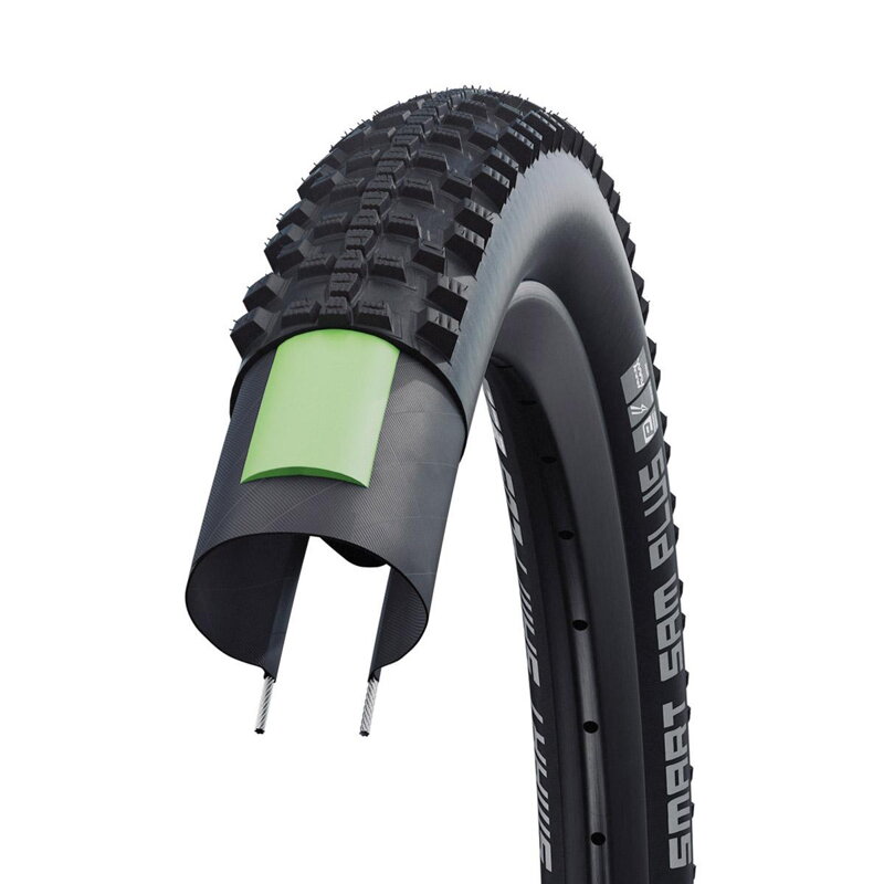 SCHWALBE Neumático SMART SAM PLUS (57-559) 26x2.25 Performance 67EPI GreenGuard 980g Negro
