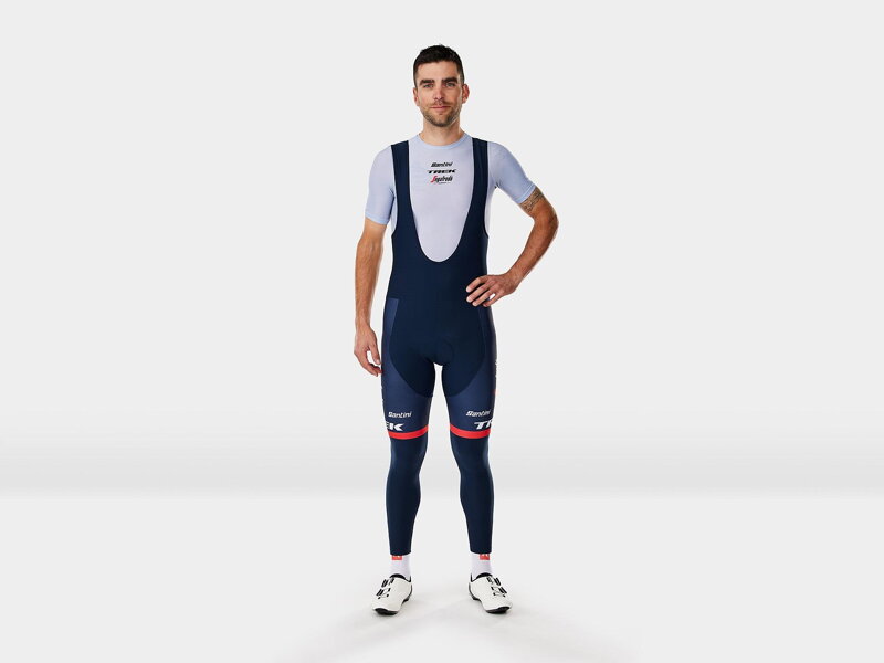 Pantalón largo Bontrager Santini Trek-Segafredo Team Replica Training con tirantes azul Pantalón largo Bontrager Santini Trek-Segafredo Team Replica Training con tirantes azul